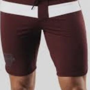 Alphalete Athletics Titan Boardshort White And Burgandy